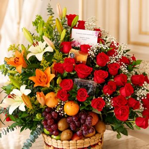 Rosas y Frutas frescas